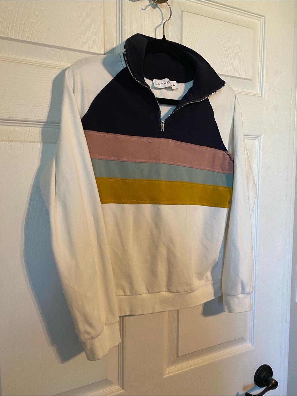 Colorblock Half-Zip Pullover Sweatshirt - Small